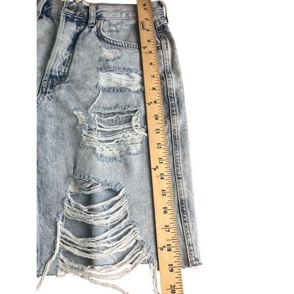 We The Free Womens Caroline Destroyed Denim Cutoff Bermuda Shorts Light Wash 24 - Picture 5 of 14